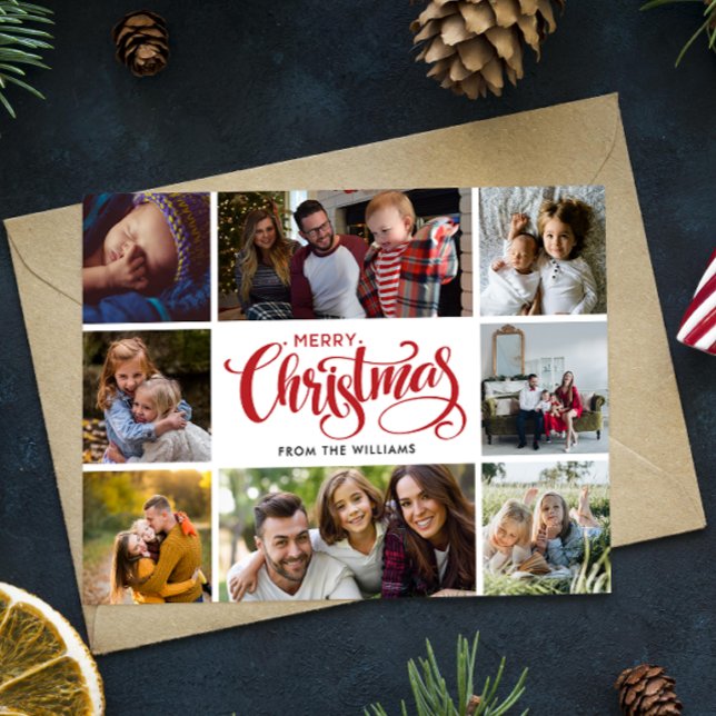 Merry Christmas Photo Collage Postcard (Creator Uploaded)