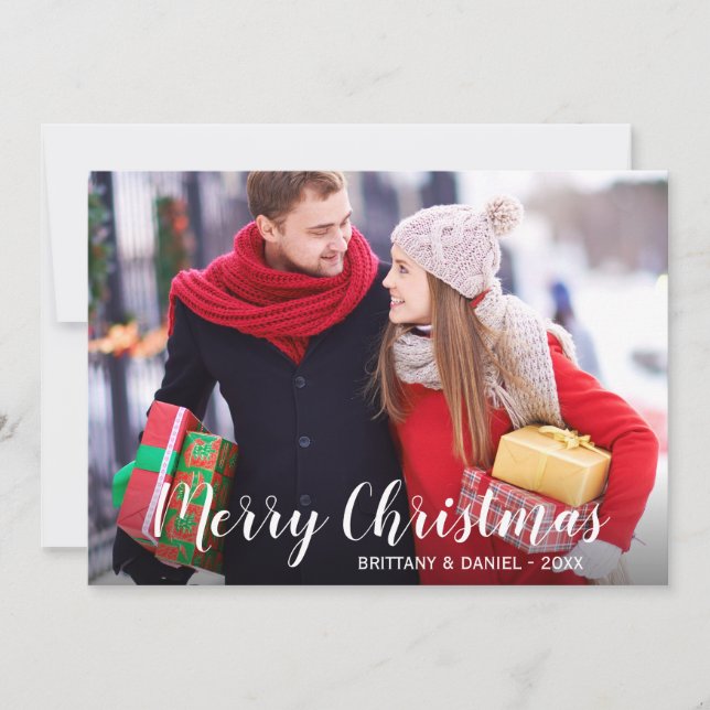Merry Christmas Photo Couple Card WS (Front)