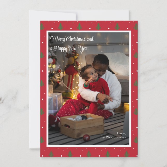 Merry Christmas Photo Custom Holiday Card (Front)