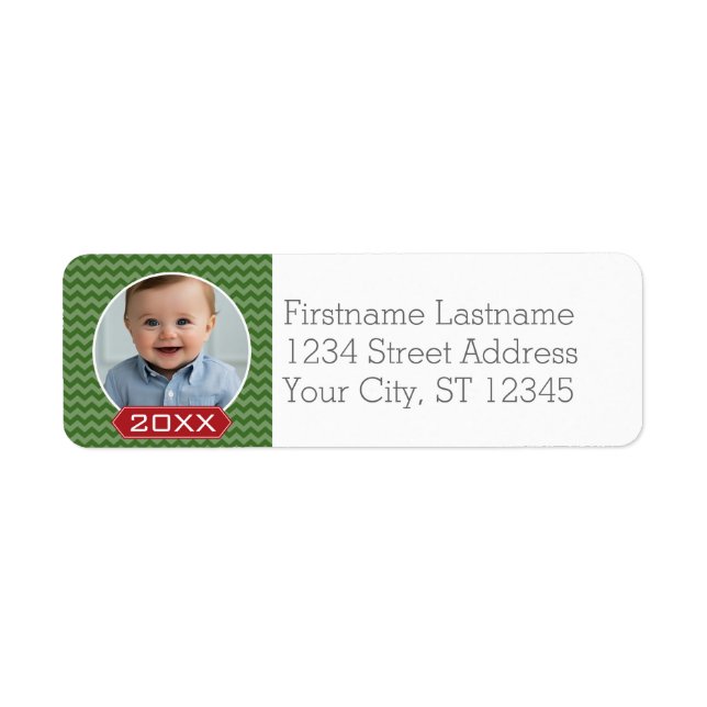 Merry Christmas Photo Custom Year - Green Red (Front)