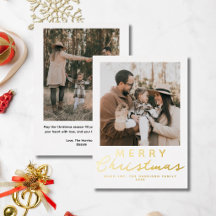 Merry Christmas Photo Elegant Modern Foil