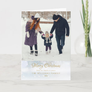 Merry Christmas Photo Elegant Winter Frost Holiday Card