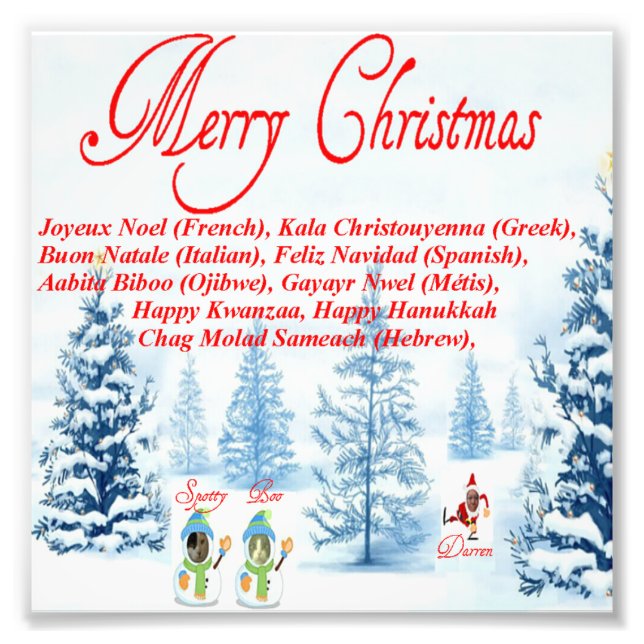 Merry Christmas Photo Enlargement (Front)