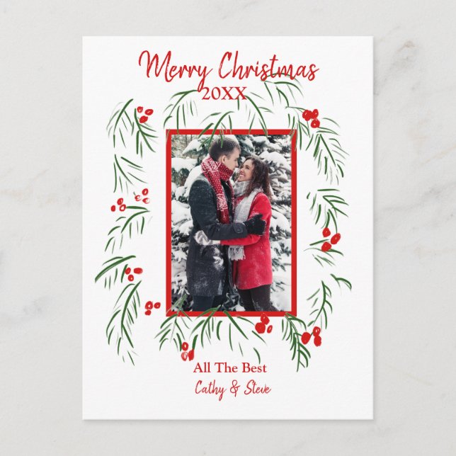 Merry Christmas Photo Flat Card (Front)