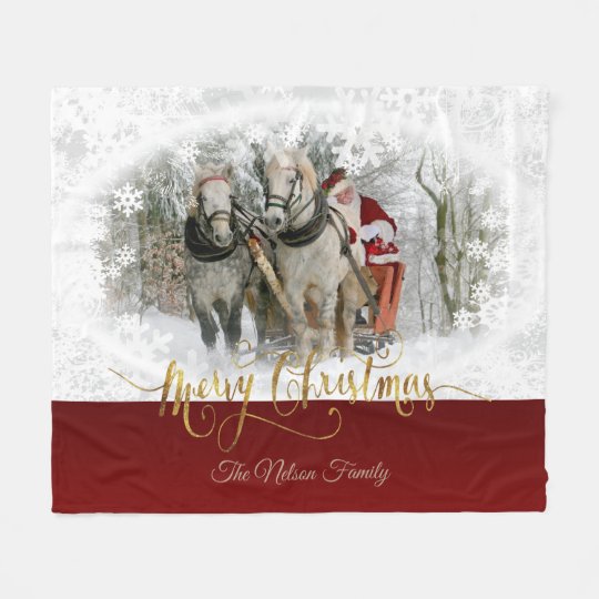 Merry Christmas Photo Fleece Blanket | Zazzle.co.uk