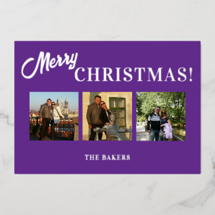 Merry Christmas Photo Foil Holiday Card