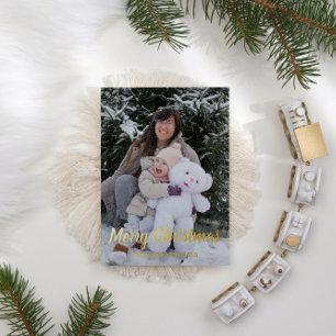 Merry Christmas Photo  Foil Holiday Card