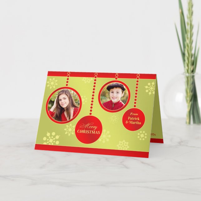 Merry Christmas Photo Folded Card (Front)
