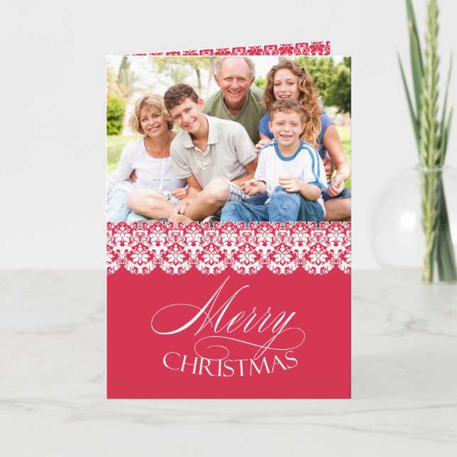 Merry Christmas Photo Folded Greeting Card (Front)