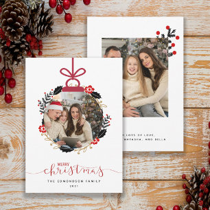 Merry Christmas Photo Globe Ornament Card