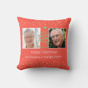 Merry Christmas Photo Grandparents to Grandkids  Cushion