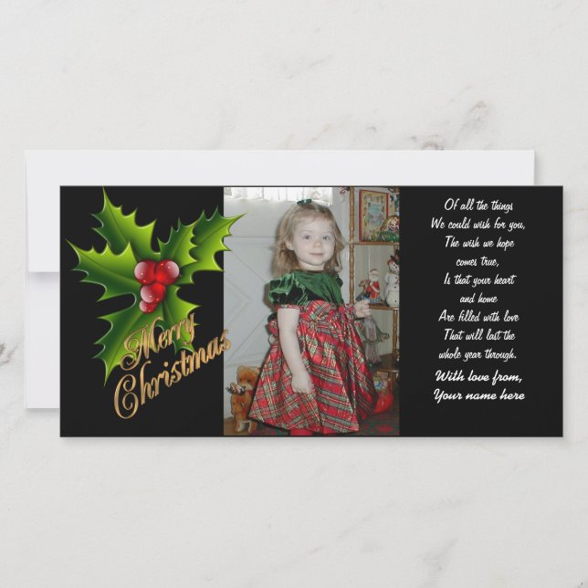 Merry Christmas photo greeting card (Front)