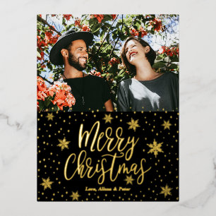Merry Christmas   Photo Hoilday Greeting Foil Holi Foil Holiday Postcard