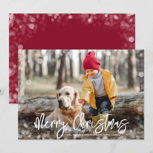 Merry Christmas Photo Holiday Card (Front/Back)
