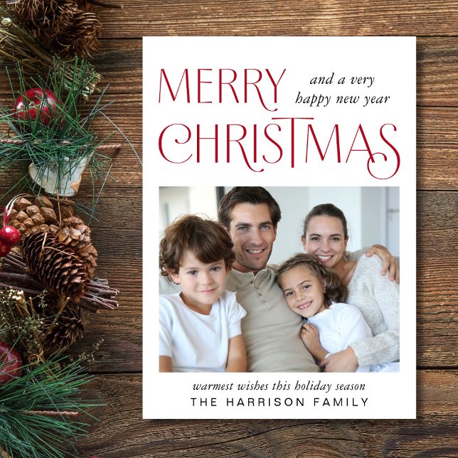 Merry Christmas Photo Holiday Card (This holiday season, let your family's smiles and heartwarming memories shine on our photo card)