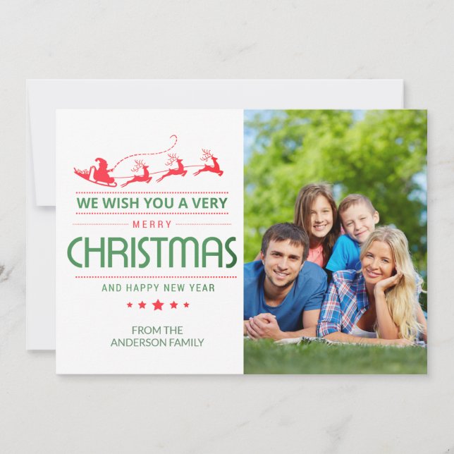Merry Christmas Photo Holiday Card | Christmas (Front)