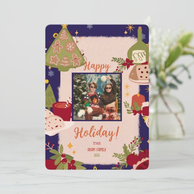 Merry Christmas Photo Holiday Card Invitation (Standing Front)