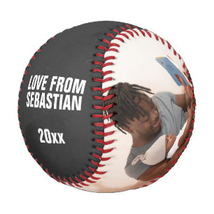 Merry Christmas Photo Holiday Gift Personalised Baseball