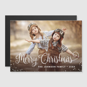 Merry Christmas PHOTO Holiday Magnetic Card