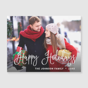 Merry Christmas PHOTO Holiday Magnetic Card