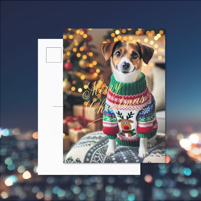 Merry Christmas Photo Holiday Postcard (Merry Christmas Photo Holiday Postcard (front and back))