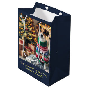 Merry Christmas Photo Medium Gift Bag