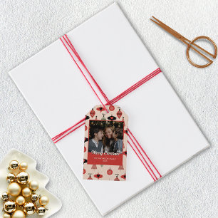 Merry Christmas Photo Mid Century Modern Gift Tags