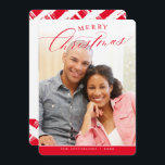 MERRY CHRISTMAS PHOTO modern cute calligraphy red Holiday Card<br><div class="desc">by kat massard >>> www.simplysweetPAPERIE.com <<< A super simple photo holiday card design to celebrate the season with family and friends. Maximum area to display your beautiful family! TIPS 1. To resize / reposition the photo hit the "customise it" button. 2. You can also change the fonts, move and add...</div>