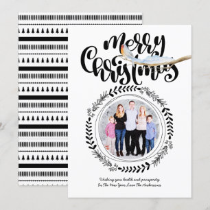 MERRY CHRISTMAS PHOTO Modern Festive Robin Xmas Invitation