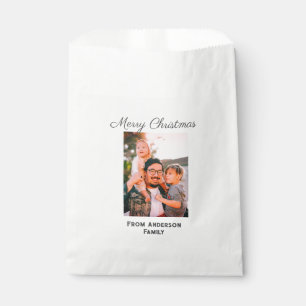 Merry Christmas photo modern love simple family mo Favour Bags