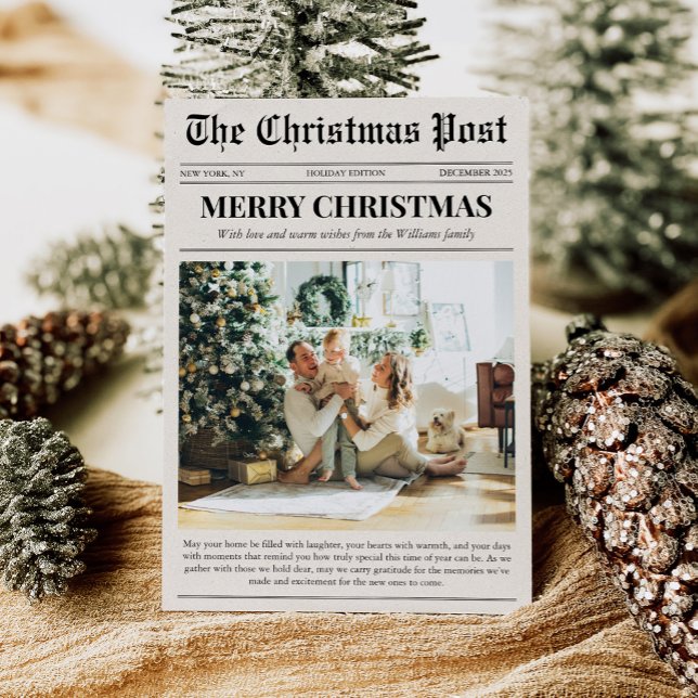 Merry Christmas Photo Newspaper Holiday Card (Creator Uploaded)