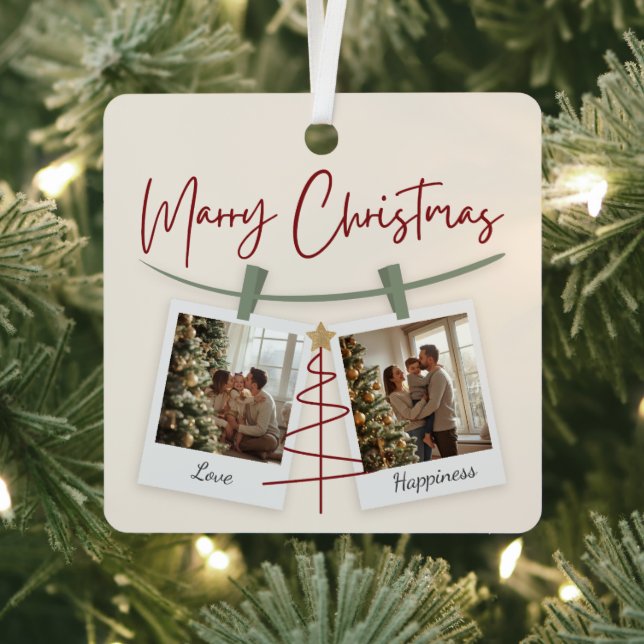 Merry Christmas Photo Ornament | Love & Happiness (Insitu)