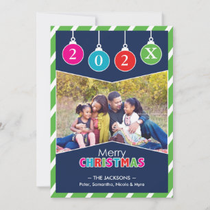 Merry Christmas Photo Ornaments Card