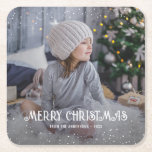 Merry Christmas Photo Paper Coasters<br><div class="desc">Give a personalised gift this Christmas! Easily add an image of your family,  pets or happy times with your friends,  for instance.</div>