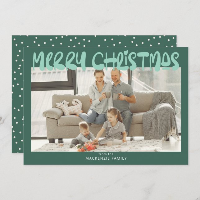 Merry Christmas Photo Personalised Holiday Card (Front/Back)