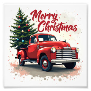merry christmas photo print