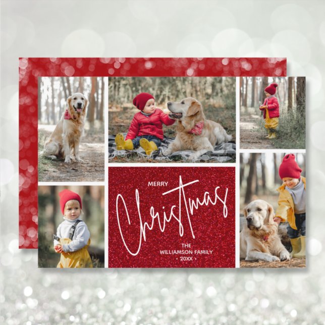 Merry Christmas Photo Red Holiday Card (Creator Uploaded)