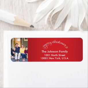 Merry Christmas Photo Return Address Labels