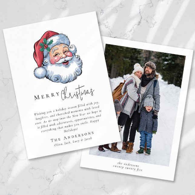 Merry Christmas Photo Santa Claus Holiday Card (Creator Uploaded)