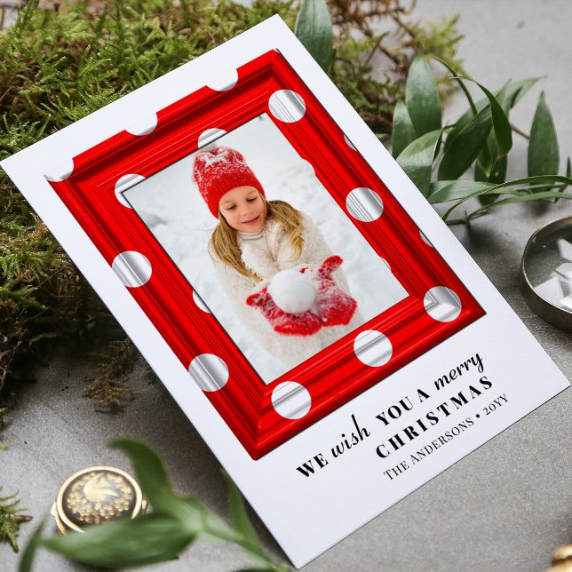 Merry Christmas Photo Simple Red Holiday Frame (Creator Uploaded)