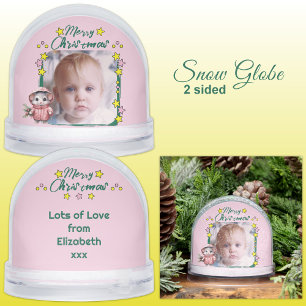 Merry Christmas photo stars mouse pink Snowglobe