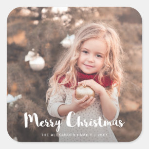 Merry Christmas Photo Typography Sticker