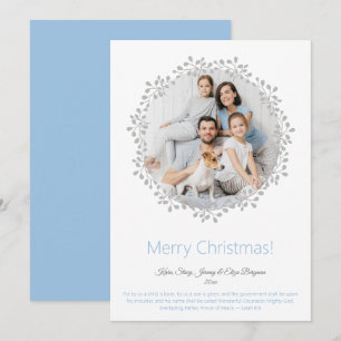 Merry Christmas Photo Wreath Flat Holiday Card