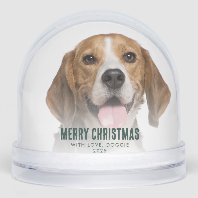 Merry Christmas Photos Pet Dog Custom Snowglobe (Front)