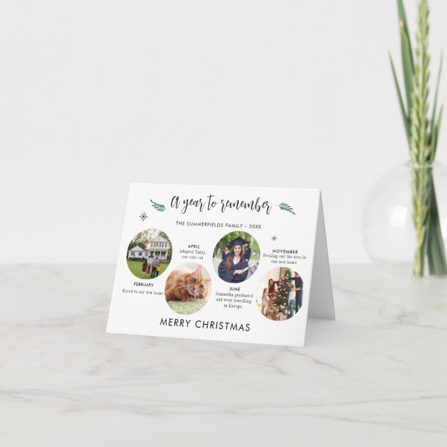 Merry Christmas Photos Timeline Holidays Card (Front)