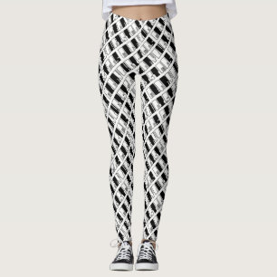 Merry Christmas Piano Keys Typography Black White Leggings