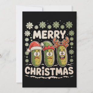 Merry Christmas Pickle Lover Xmas Lights Ugly Holiday Card