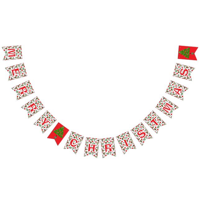 Merry Christmas Pickleball Party Decorations Bunting (All)