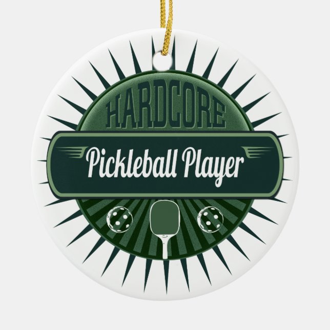 Merry Christmas Pickleball Player Tree Ornament (Front)