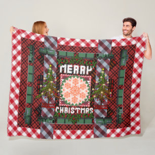 Merry Christmas Picnic Parade Fleece Blanket